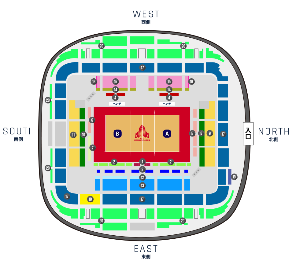 ノエビアスタジアム神戸座席図